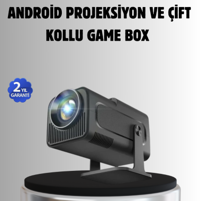 Android Projeksiyon Game Box – 1280x720p HD Çözünürlük, Bluetooth,HDMI ve USB Girişli