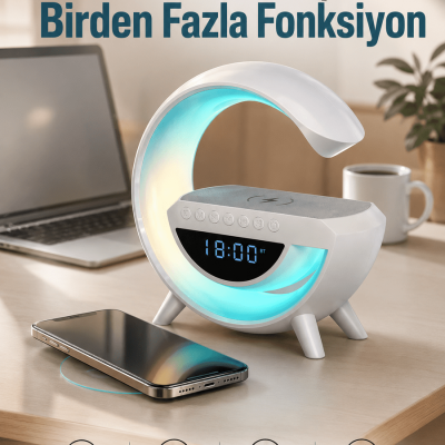 Android Uyumlu Akıllı Bluetooth Hoparlör Kablosuz Şarj Cihazı Standı