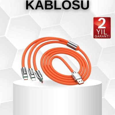 Android ve İOS Uyumlu 180 Derece Type-c Şarj Kablosu