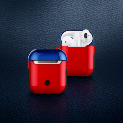 Apple Airpods 2 (2.nesil) 3in1 Kılıf - Kırmızı-lacivert