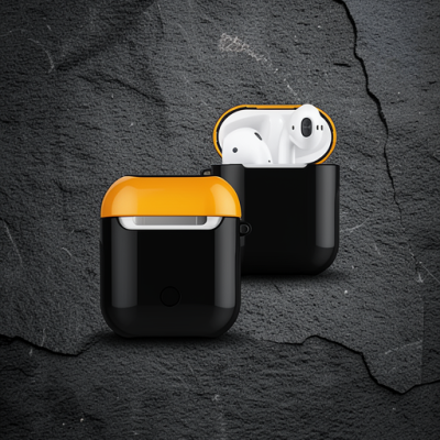 Apple Airpods 2 (2.nesil) 3in1 Kılıf - Siyah-sarı
