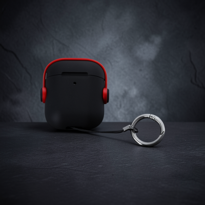 Apple Airpods 2 (2.nesil) Cool Kılıf - Siyah-kırmızı