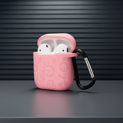 Apple Airpods 2 (2.nesil) Sert Silikon Kılıf - Pembe