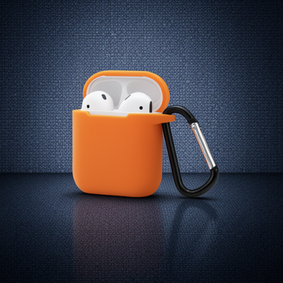 Apple Airpods 2 (2.nesil) Sert Silikon Kılıf - Turuncu