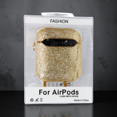 Apple Airpods 2 (2.nesil) Spell Simli Kılıf - Gold