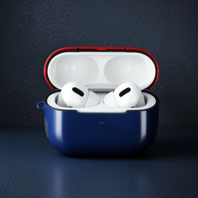 Apple Airpods 3 (3.nesil) 3in1 Kılıf - Lacivert-kırmızı