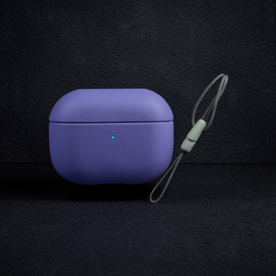 Apple Airpods 3 (3.nesil) 405 Deri Kılıf - Lila