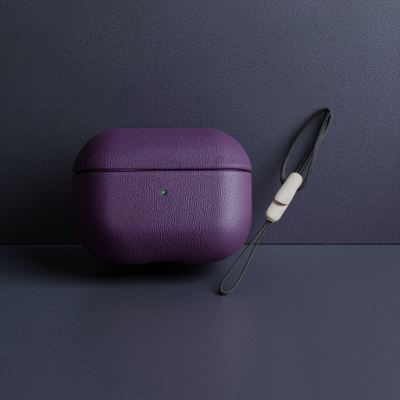 Apple Airpods 3 (3.nesil) 405 Deri Kılıf - Mor