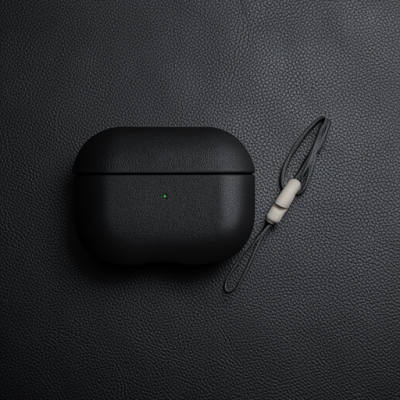 Apple Airpods 3 (3.nesil) 405 Deri Kılıf - Siyah