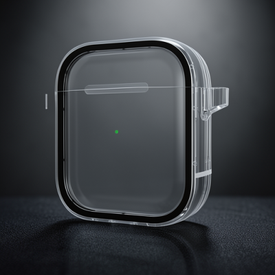 Apple Airpods 4 (4.nesil) Shiny Şeffaf Kılıf - Siyah