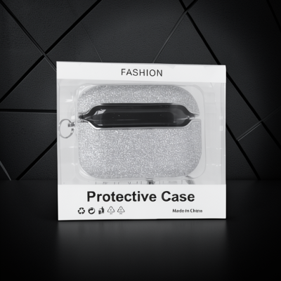 Apple Airpods Pro (1.nesil) Spell Simli Kılıf - Gümüş