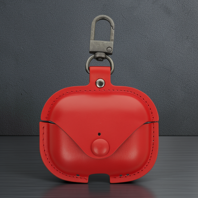 Apple Airpods Pro 2 (2.nesil) Çanta Deri Kılıf - Kırmızı