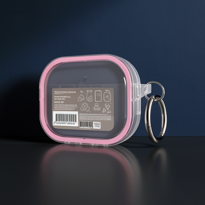 Apple Airpods Pro 2 (2.nesil) Shiny Şeffaf Kılıf - Pembe