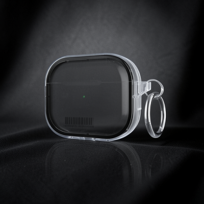 Apple Airpods Pro 2 (2.nesil) Shiny Şeffaf Kılıf - Siyah