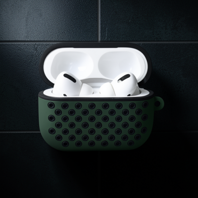 Apple Airpods Pro 2 (2.nesil) Spor Delikli Kılıf - Haki Yeşil-siyah