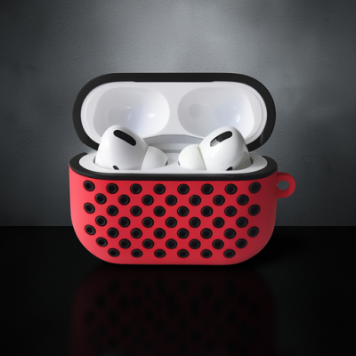 Apple Airpods Pro 2 (2.nesil) Spor Delikli Kılıf - Kırmızı-siyah