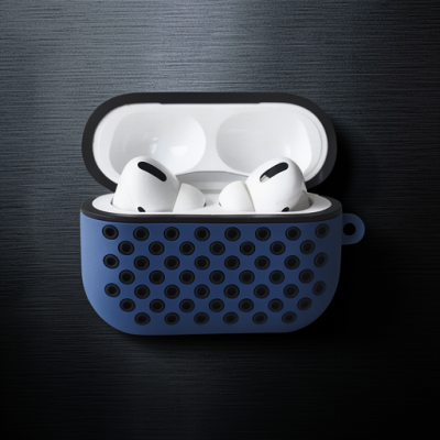 Apple Airpods Pro 2 (2.nesil) Spor Delikli Kılıf - Lacivert-siyah