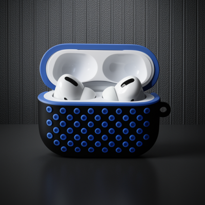 Apple Airpods Pro 2 (2.nesil) Spor Delikli Kılıf - Siyah-mavi