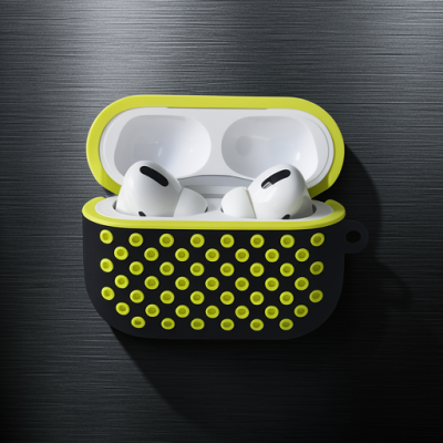 Apple Airpods Pro 2 (2.nesil) Spor Delikli Kılıf - Siyah-sarı