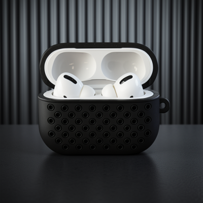 Apple Airpods Pro 2 (2.nesil) Spor Delikli Kılıf - Siyah-siyah