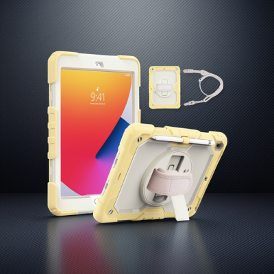 Apple İpad 10.2 (7.nesil) Kılıf Strap New Tablet Kapak - Sarı