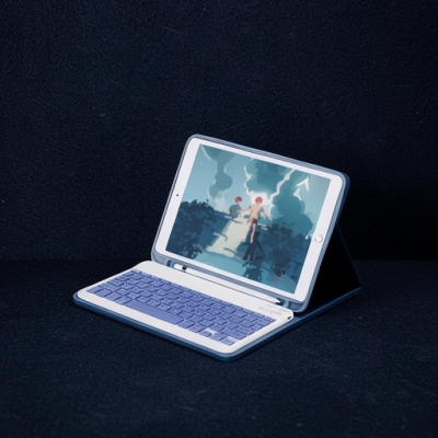 Apple İpad 10.2 (9.nesil) Kılıf Kc01 Smart Klavyeli Tablet Kılıfı - Lacivert