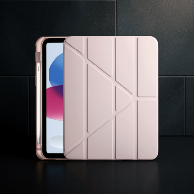 Apple İpad 2022 10.9 (10.nesil) Kılıf Kalemlikli Mars Tablet Kılıfı - Rose Gold