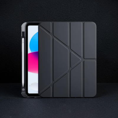 Apple İpad 2022 10.9 (10.nesil) Kılıf Kalemlikli Mars Tablet Kılıfı - Siyah
