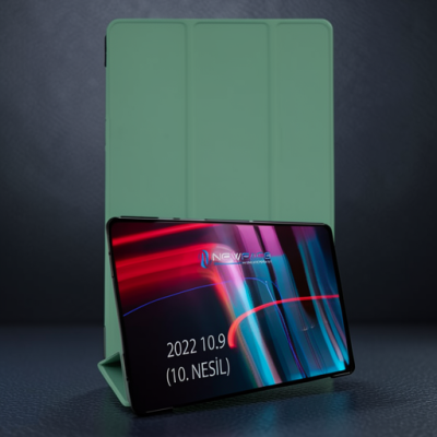 Apple İpad 2022 10.9 (10.nesil) Kılıf Tablet Smart Kılıf - Koyu Yeşil