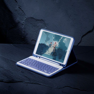 Apple İpad Air 11 (2024) Kılıf Kc01 Smart Klavyeli Tablet Kılıfı - Lacivert