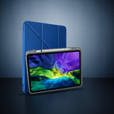 Apple İpad Pro 11 (2018) Kılıf Kalemlikli Mars Tablet Kılıfı - Mavi