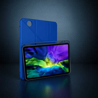 Apple İpad Pro 11 (2021) Kılıf Kalemlikli Hugo Tablet Kılıfı - Mavi
