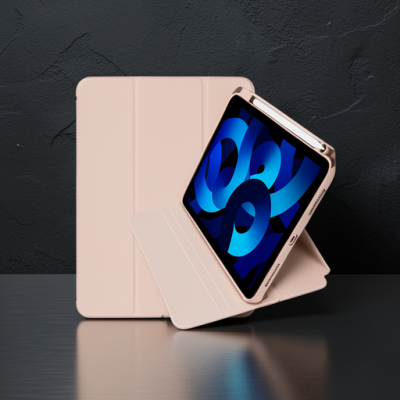 Apple İpad Pro 11 (2021) Kılıf Ling 360 Kalemlikli Tablet Kılıf - Rose Gold