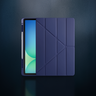 Apple İpad Pro 11 (2024) Kılıf Kalemlikli Hugo Tablet Kılıfı - Lacivert