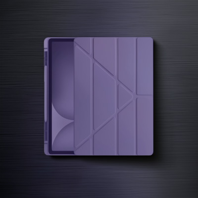 Apple İpad Pro 11 (2024) Kılıf Kalemlikli Hugo Tablet Kılıfı - Mor