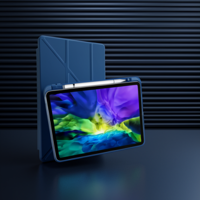 Apple İpad Pro 11 (2024) Kılıf Kalemlikli Mars Tablet Kılıfı - Lacivert