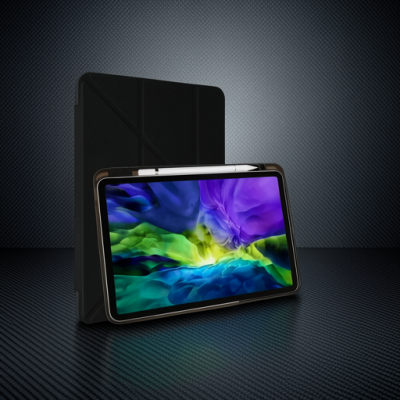 Apple İpad Pro 11 (2024) Kılıf Kalemlikli Mars Tablet Kılıfı - Siyah