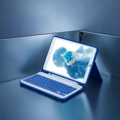 Apple İpad Pro 11 (2024) Kılıf Kc01 Smart Klavyeli Tablet Kılıfı - Açık Mavi