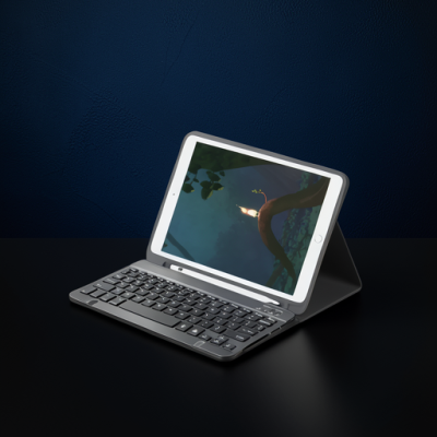 Apple İpad Pro 12.9 (2022) Kılıf Kc01 Smart Klavyeli Tablet Kılıfı - Siyah