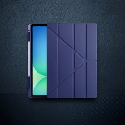 Apple İpad Pro 13 (2024) Kılıf Kalemlikli Hugo Tablet Kılıfı - Lacivert