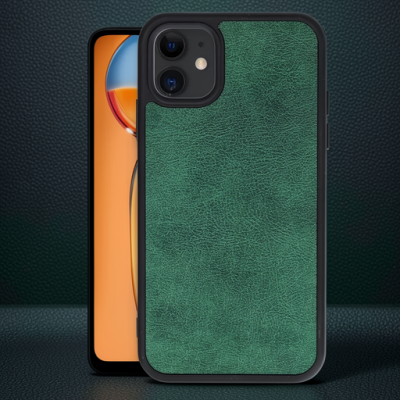 Apple İphone 11 Kılıf Aras Deri Kapak - Koyu Yeşil