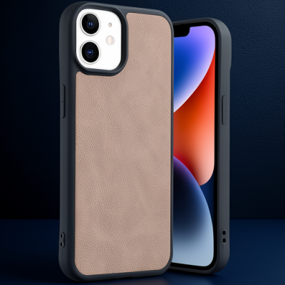 Apple İphone 11 Kılıf Aras Deri Kapak - Pudra
