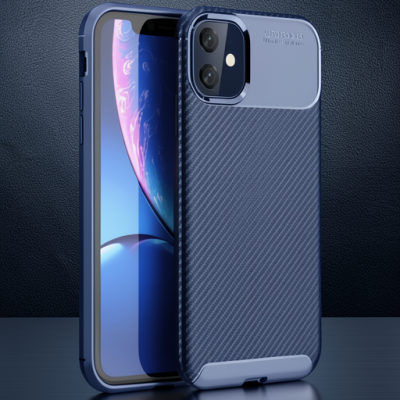Apple İphone 11 Kılıf Auto Focus Karbon Kapak - Lacivert