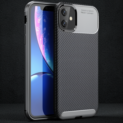 Apple İphone 11 Kılıf Auto Focus Karbon Kapak - Siyah