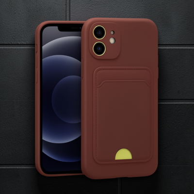 Apple İphone 11 Kılıf Kelvin Kartvizitli Silikon - Bordo