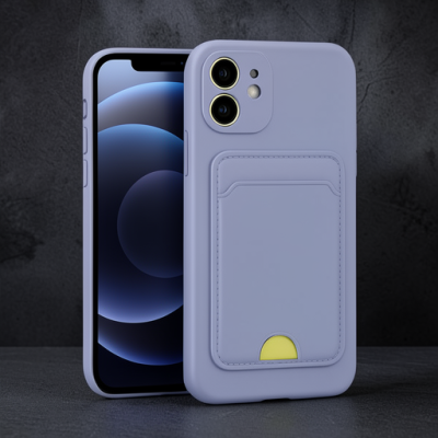 Apple İphone 11 Kılıf Kelvin Kartvizitli Silikon - Lila