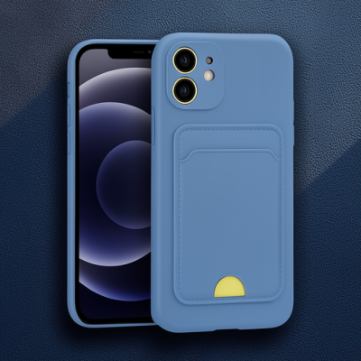 Apple İphone 11 Kılıf Kelvin Kartvizitli Silikon - Mavi