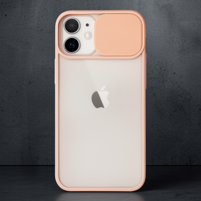 Apple İphone 11 Kılıf Palm Buzlu Kamera Sürgülü Silikon - Pembe