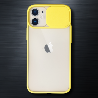 Apple İphone 11 Kılıf Palm Buzlu Kamera Sürgülü Silikon - Sarı
