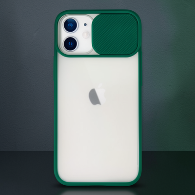 Apple İphone 11 Kılıf Palm Buzlu Kamera Sürgülü Silikon - Yeşil
